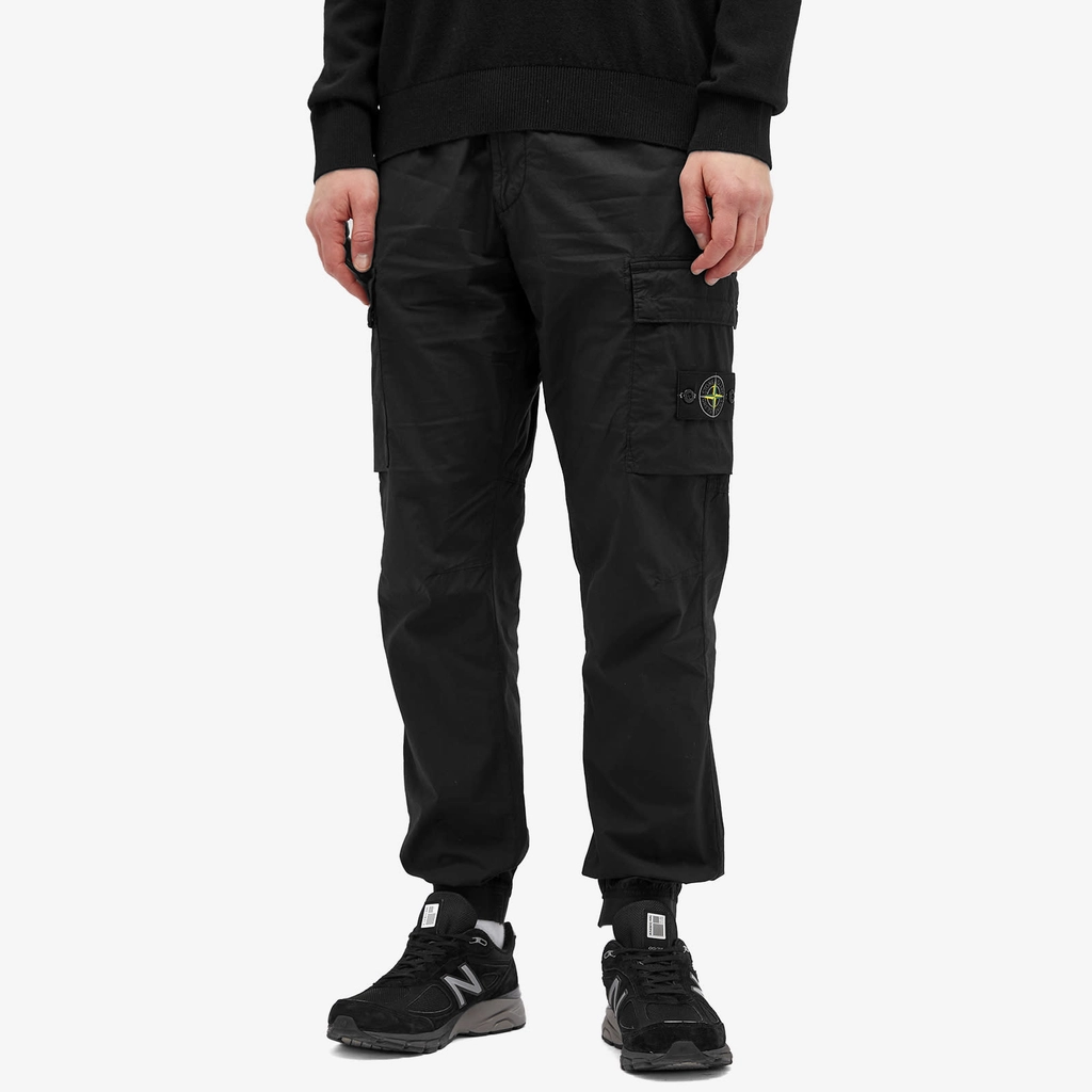 Stone Island Men's Tela Paracadute Cargo Pants Black